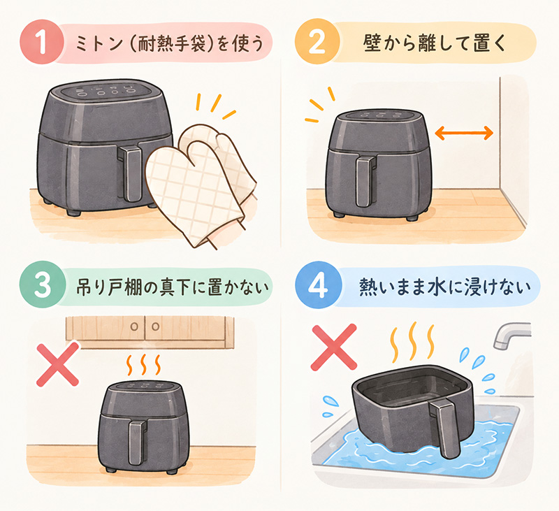 ノンフライヤーの注意事項